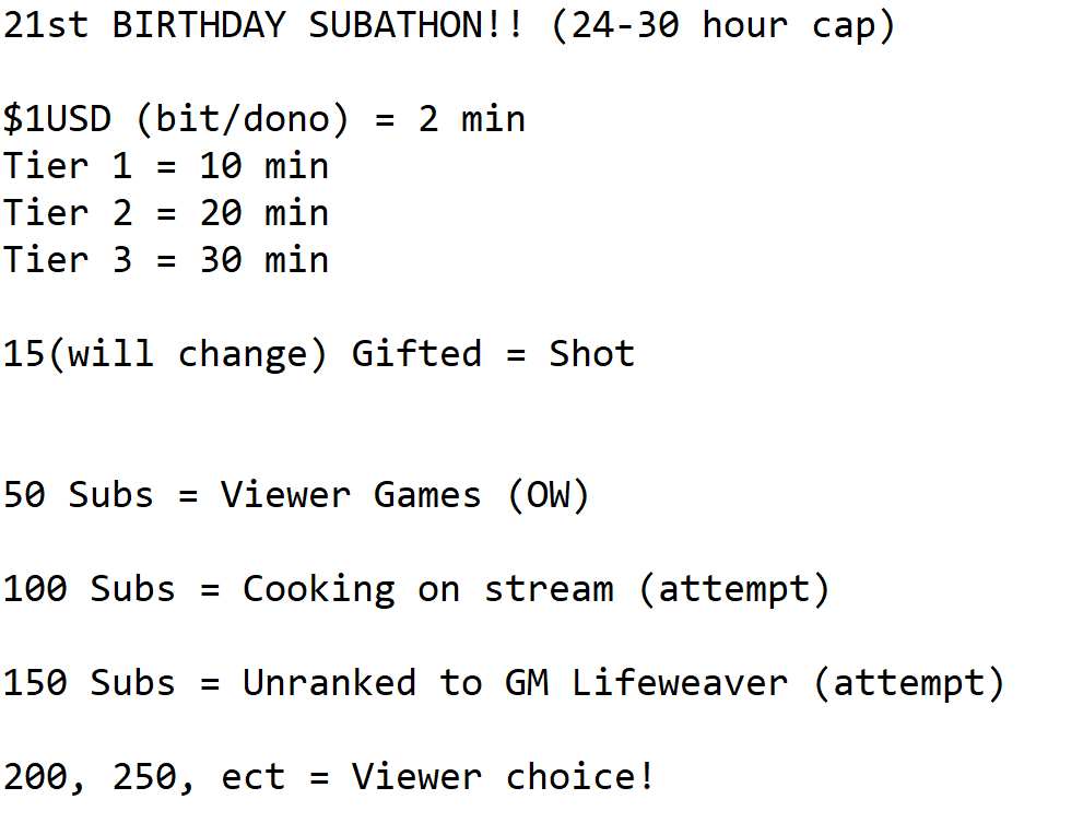 BIRTHDAY SUBATHON LIVE NOW BELOW