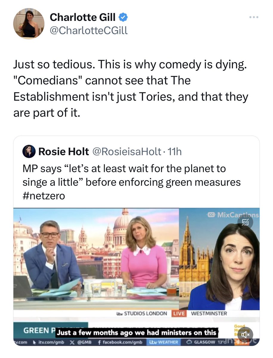 I’m really thrilled to announce that this GB News producer has marked me as part of the establishment so I hope they give me my own show soon 🥰