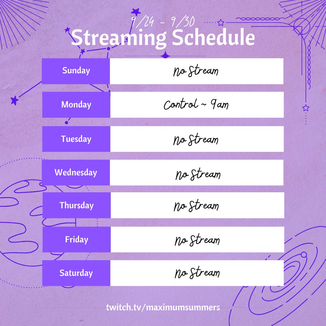 MaximumSummers's tweet photo. Only one stream next week bc my work schedule is pretty full! #twitch #twitchstreamer #smallstreamer #pngtuber #control https://t.co/HN5dmEs1BB