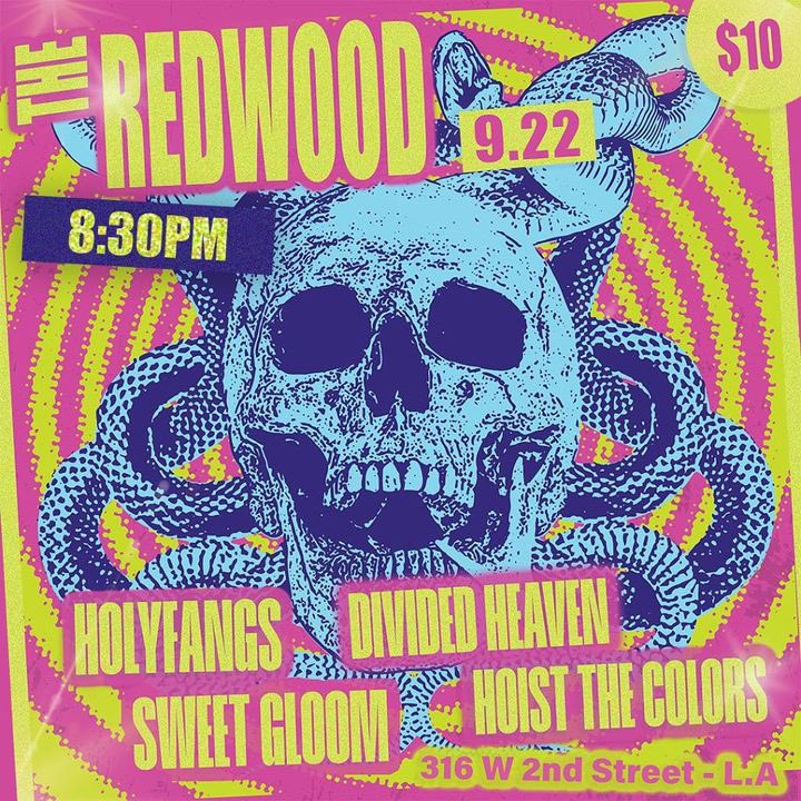 HoistThe_Colors's tweet photo. Downtown LA, TONIGHT, at the @RedwoodBar 🔥
Roll through!! 💙
@DividedHeaven #DividedHeaven #hoistthecolors #holyfangs #sweetgloom #DTLA https://t.co/Dtj9fG9Z0G