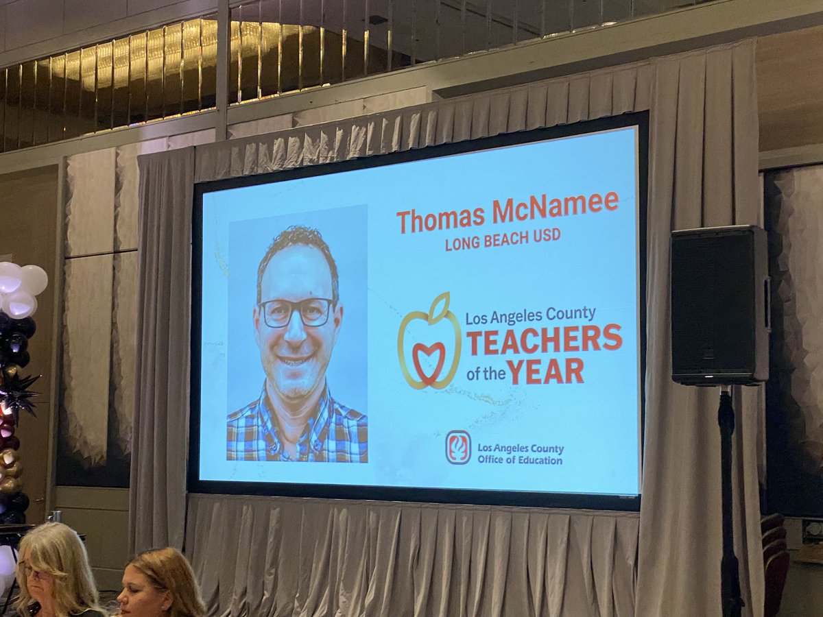The power of teachers was on full display today at the @LosAngelesCOE Teacher of the Year Celebration. Our amazing @LongbeachUSD <a href="/Lancers_LBUSD/">Lakewood High School</a> Tom Mc Namee was honored for his outstanding work as a CTE teacher &amp; impact on students. #proudtobeLBUSD