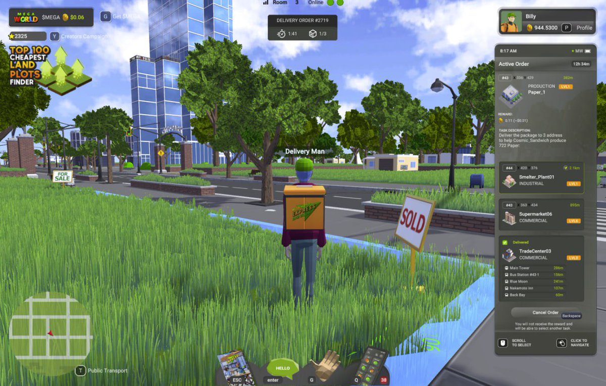 MegaCryptoPolis's tweet image. ⚡️ Delivery orders available in 190+ buildings

Get paid for doing deliveries

Rewards ranging from 0.05 up to 5 $MEGA per order