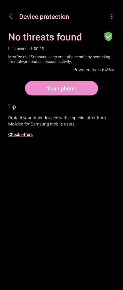 It can only be a good thing when your phone comes preloaded with McAfee...
