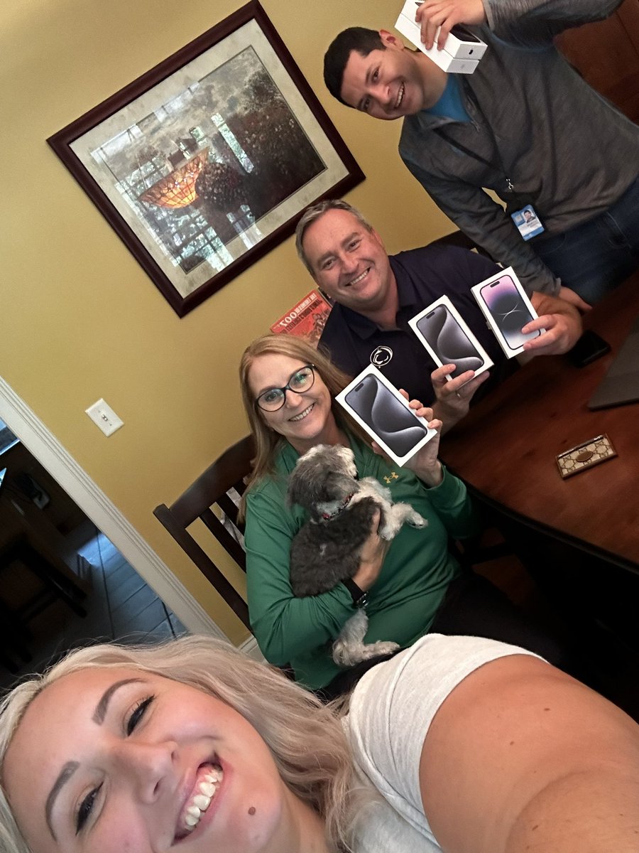 Customers excited to try their new iPhone 15 Pro Maxes! #iphone15 #iphonelaunchday