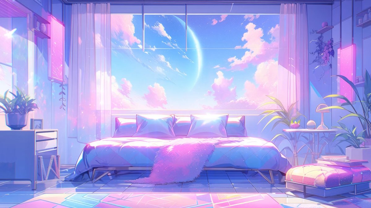 DigitalGemStore's tweet photo. Holographic bedroom now available! Along with matching chair 💜

https://t.co/tqny8BD7EW

Also available in my Etsy store!

#VTuberAssets #VTuber準備中︎ #フリー素材 #VTuber向け #バーチャルYouTuber #配信用 #vtuberbackground #ENVtubers https://t.co/AG5qow8DpX