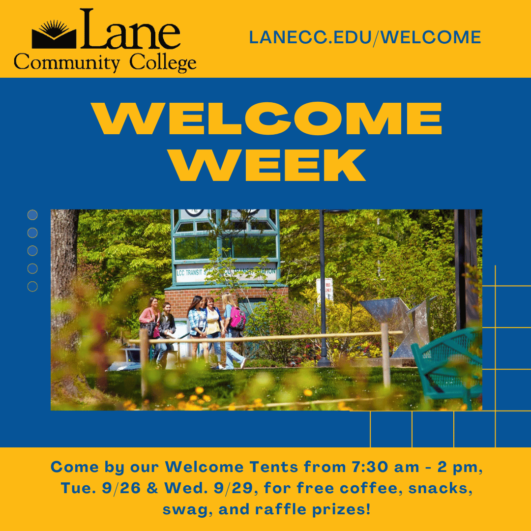 LaneTitans's tweet photo. Welcome back, Titans!
As you start classes, next Tuesday and Wednesday, swing by welcome tents around campus from 7:30-2 for free coffee, snacks, swag, and raffle prizes!
Learn more at https://t.co/0wOWZ20I6u https://t.co/RV5bhzFd3N