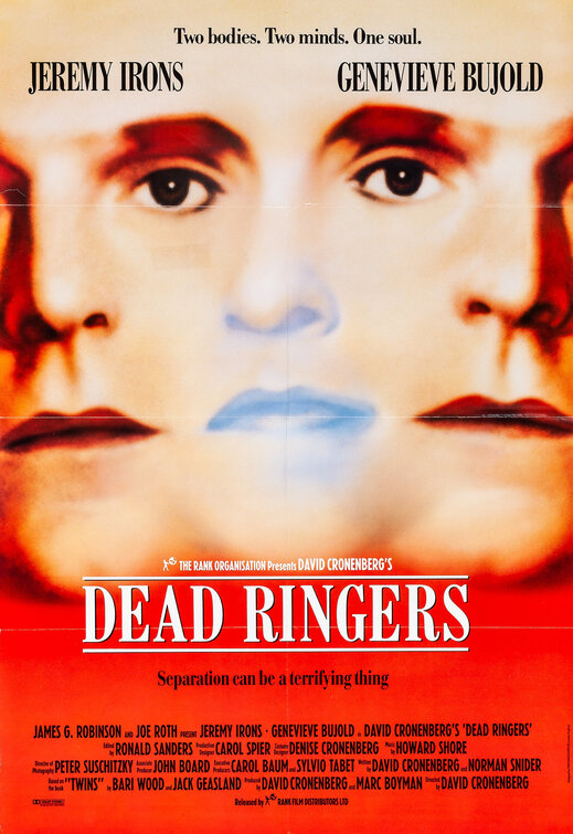 evaction's tweet photo. #DavidCroneberg brought double the horror 35 years ago today when #DeadRingers opened on September 23rd, 1988 #JeremyIrons #GenevieveBujold #HeidivonPalleske #BarbaraGordon #ShirleyDouglas #StephenLack #JillHennessy #ElliottandBeverlyMantle #80sMovies #80sHorror https://t.co/kAIHJJtq3k