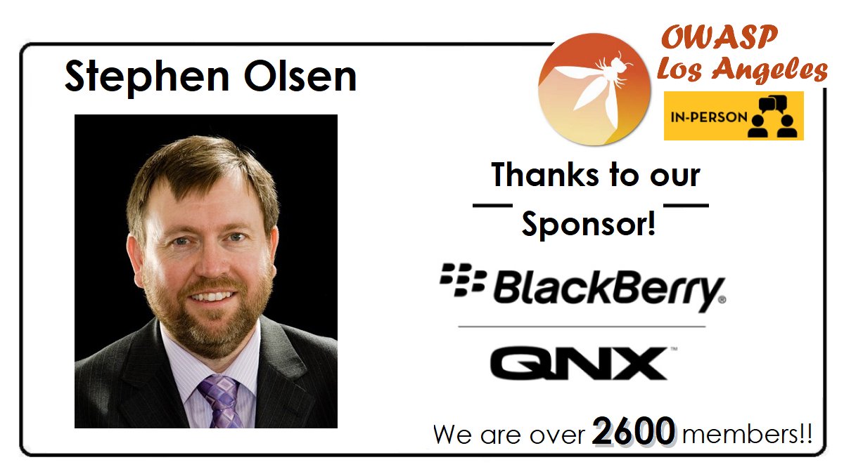 OWASP Los Angeles (@owaspla) on Twitter photo Join us Wed 9/27 to learn how to prepare for upcoming changes in medical security, talk by <a href="/OlsenStephen1/">Stephen Olsen</a> of <a href="/BlackBerry/">BlackBerry</a>. Enjoy food, drinks, connect w/ peers and find new friends;
RSVP at meetup.com/owasp-los-ange…
#safety and #security in #embedded systems Join us Wed 9/27 to learn how to prepare for upcoming changes in medical security, talk by <a href="/OlsenStephen1/">Stephen Olsen</a> of <a href="/BlackBerry/">BlackBerry</a>. Enjoy food, drinks, connect w/ peers and find new friends;
RSVP at meetup.com/owasp-los-ange…
#safety and #security in #embedded systems