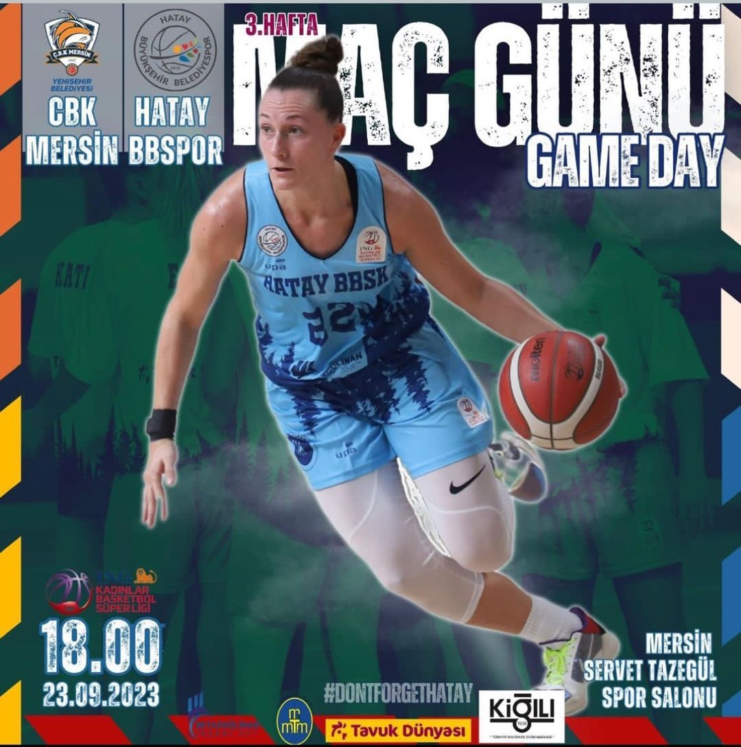 #MATCHDAY 🏆 Kadınlar Basketbol Süper Ligi 🏀Ç.B.K Mersin Yenişehir Belediyesi - Hatay BŞB ⌚18:00 📍 Servet Tazegül Spor Salonu 📺 TBF TV (YouTube) #HatayWomenBasketball #WeAreHatay