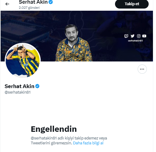 Acun seni yanına alsa da kurtulsak senden diyince engellemiş 😂