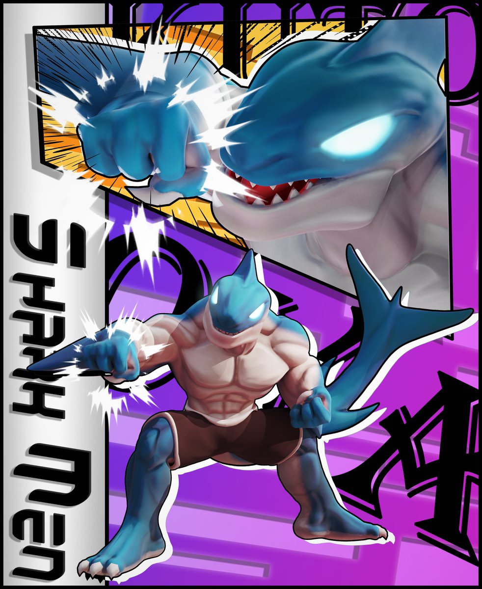 Shark Men - Kinda old model but I hope you like the new showcase style, if so I will try to continue with this type of style
#Blender #Roblox #RobloxDev #Dev #3dmodeling