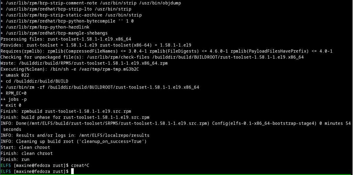 maxinehayes90's tweet image. Rust, rust-toolset, and prefixdevname are now finally built! It took a week to get to this point, but I&apos;m pretty happy about it.

#linux #openela #linuxfromscratch #rockylinux