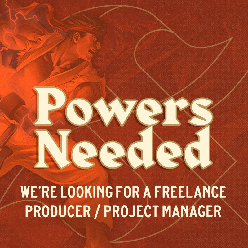 Secret_Powers's tweet photo. We're looking for a freelance producer/project manager to join our tight-knit band of creative heroes.

Apply here: https://t.co/u9oBNhqeoc

#hiring #jobposting #Producer #projectmanagement https://t.co/14zvh9LtQQ