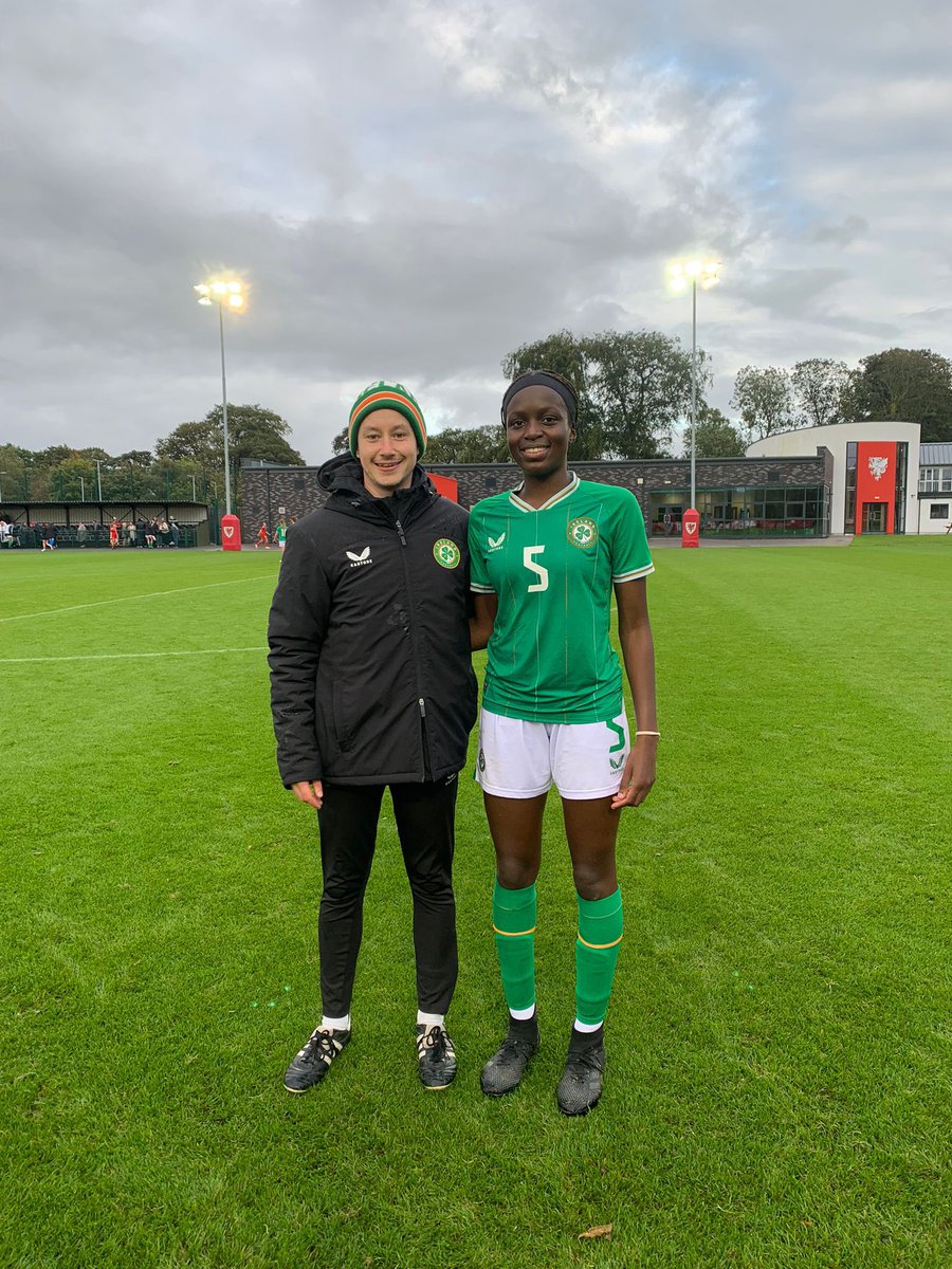 Another comprehensive victory for 1st Year student Mary Phillips and @IrelandFootball Under 19’s against Wales. Mary was joined in camp by 4th Year student @seanie_doyle who was working as the video analyst @setusport_carlow @setuireland 🇮🇪 🏴󠁧󠁢󠁷󠁬󠁳󠁿 ⚽️