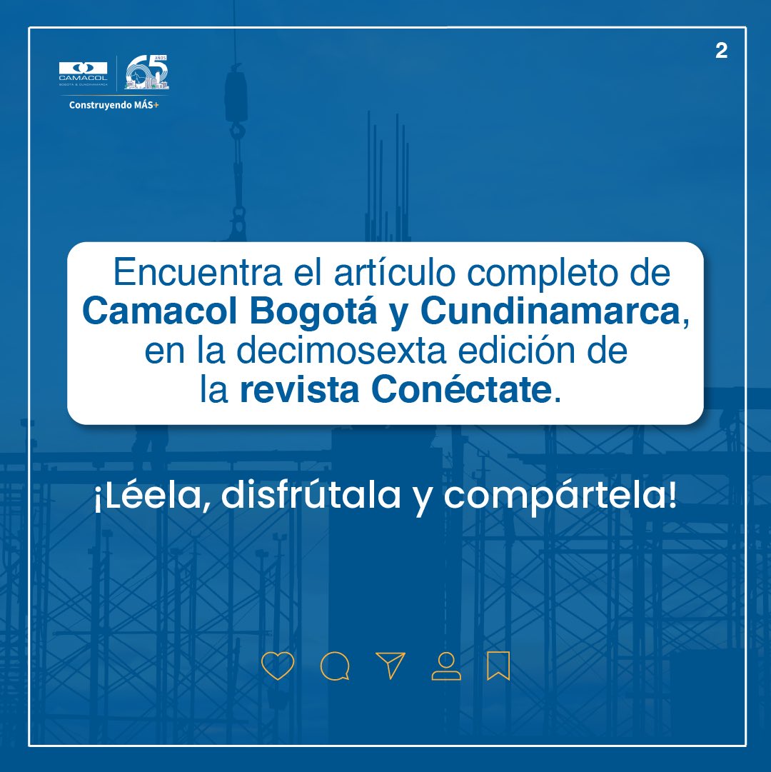 aprocof's tweet photo. No te pierdas del artículo de @CAMACOLBOGOTA en dónde nos cuentan acerca de sus 65 años trabajando por el sector de la construcción.🏗️

Encuéntralo YA en nuestra Revista #Conéctate 📖
🔗 link aquí https://t.co/qLFyKVOEIz

Léela, disfrútala y compártela. 
.
#Aprocof #camacol https://t.co/iUUQJQazLf
