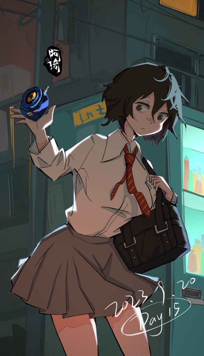 谁不爱这么温柔的朝井明 #よふかしのうた #朝井アキラ #illustration #100日チャレンジ