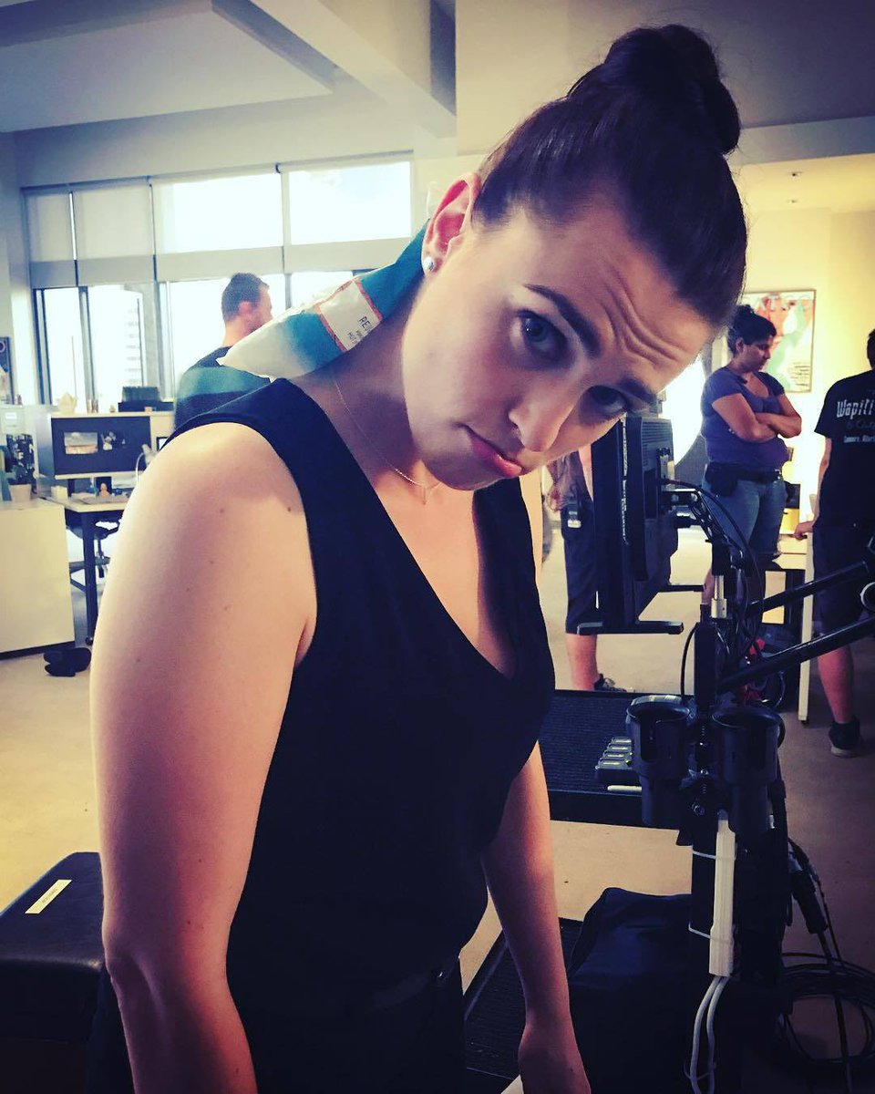 lenalvthr's tweet photo. my favorite genre of pictures: katie mcgrath looking super soft when the cameras aren’t rolling while playing the most intimidating characters on screen https://t.co/e1U9zvVYIR