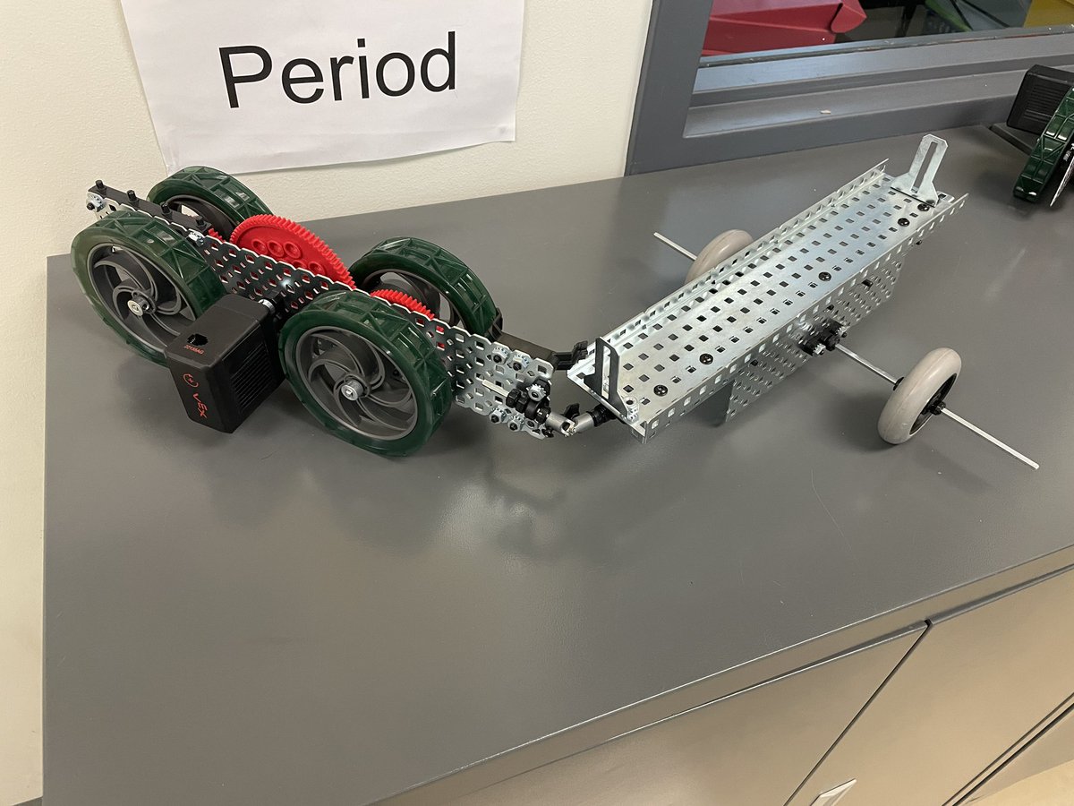 Autonomous, to help during a natural disaster, Res-Q-bot (aka ATV) with student designed cart for delivering supplies success in 8th grade PLTW Automation and Robotics class. @PLTWorg @TheLeestownWay @FCPSCTE