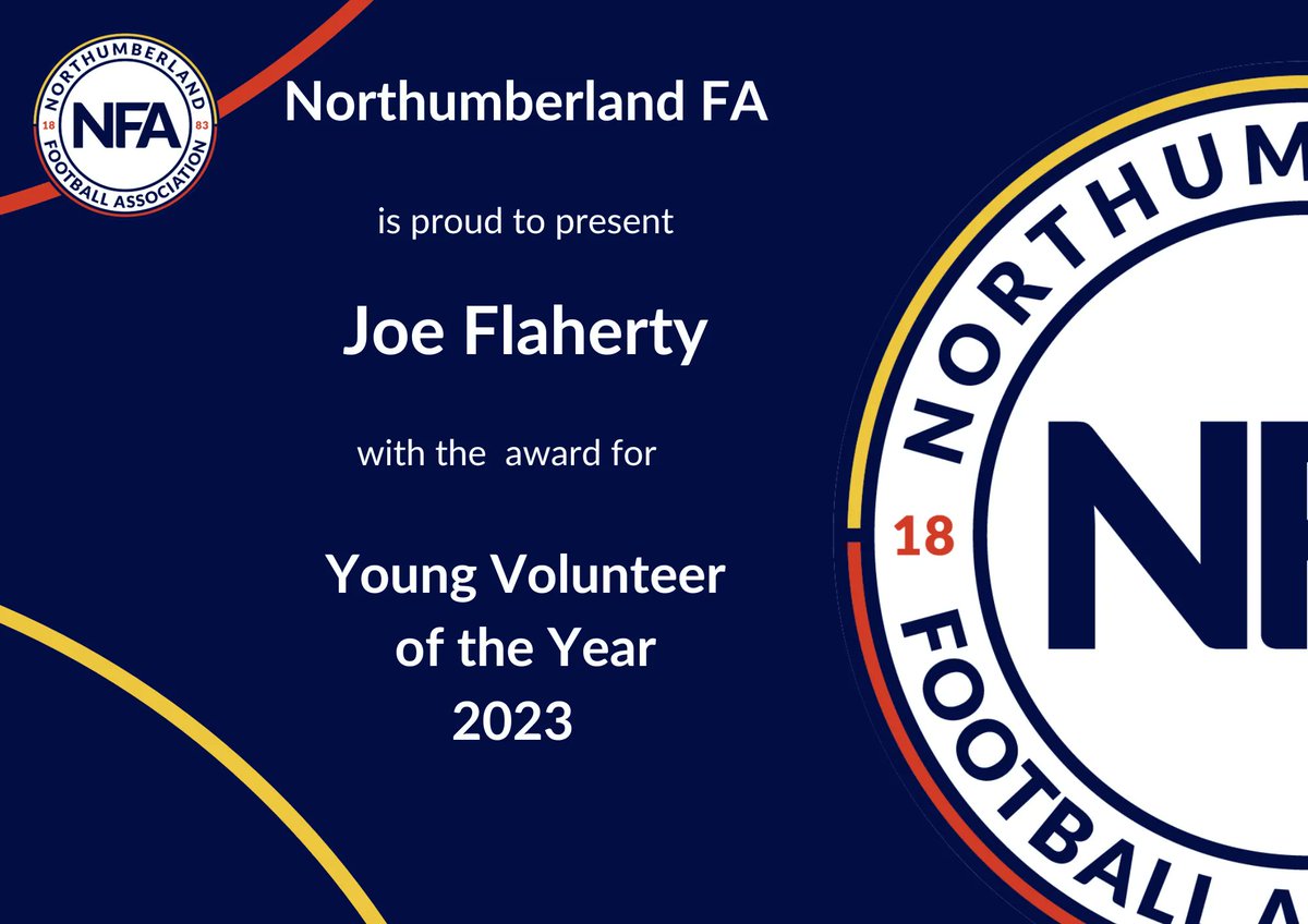 Now for the Young Volunteer of the Year which goes to Joe Flaherty. Joe has made an amazing contribution to the game over the past season 👏