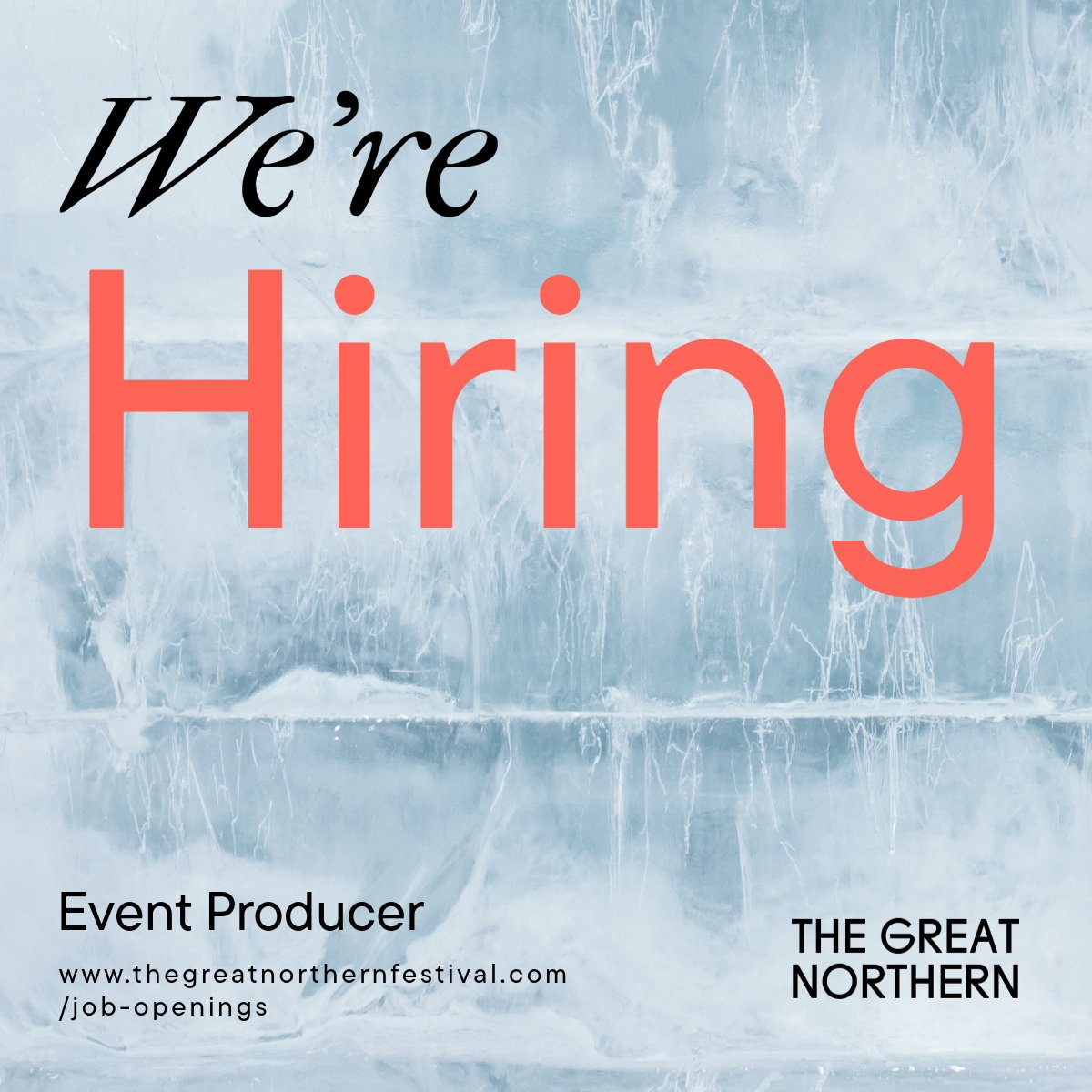 The Great Northern is seeking an experienced, innovative, and flexible event producer to help organize an exciting installation during its 2024 festival! Find details + apply by Oct 8 for priority review at thegreatnorthernfestival.com/job-openings.