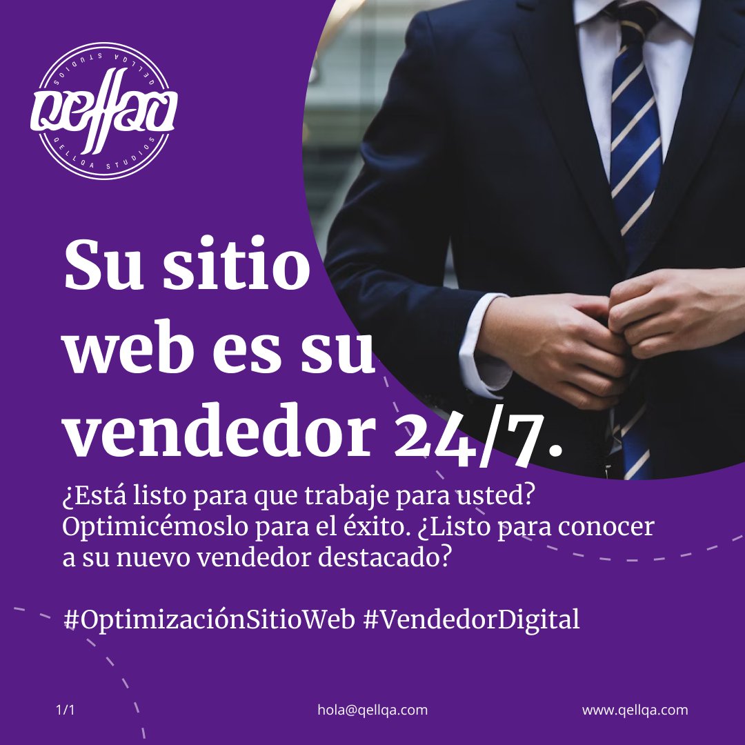 QellqaStudios's tweet photo. Your website is your 24/7 salesperson. Is it ready to work for you? Let's optimize it for success. #WebsiteOptimization #DigitalSalesperson

Su web es su vendedor 24/7. ¿Está listo para que trabaje para usted? Optimicémoslo para el éxito. #OptimizaciónSitioWeb #VendedorDigital https://t.co/uHTDoB5vtX