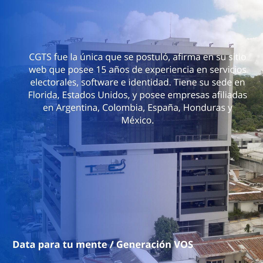 CGTS fue la única empresa que se postuló para auditar el voto electrónico en el exterior. 

La empresa posee 15 años de experiencia en servicios electorales. 🇸🇻 #Elecciones2024 <a href="/TSEElSalvador/">Tribunal Supremo Electoral 🇸🇻</a>