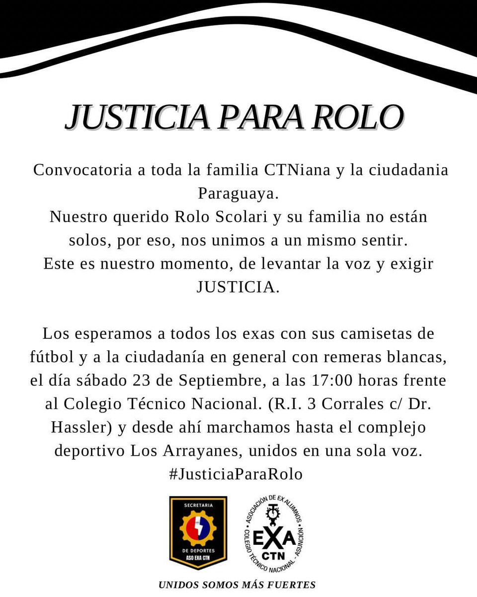 exacasjoficial's tweet image. Desde #ElMejorExaDelPaís nos unimos a esta causa!

🤍 ¡Justicia para Rolo!

Acompañamos a sus familiares, amigos y a toda la comunidad del @EXACTN y el @ExaCtnDeportes en este difícil momento.

@elmejorexa 
@exaCASJfemenino