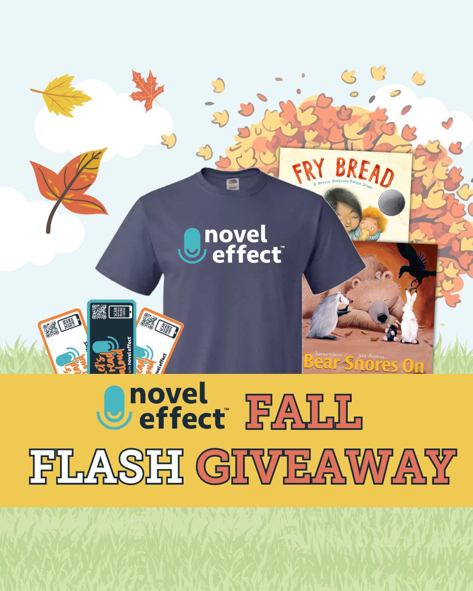 Fall Flash Giveaway! 🍂📚 Snuggle up with a premium #NovelEffect subscription & some cozy fall books to kick off the new season! ✨ 1️⃣ Follow us 2️⃣ Like this tweet 3️⃣ Tag an educator & share what fall titles you’re most excited to #readaloud