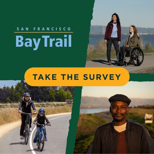 Calling all <a href="/sfbaytrail/">Bay Trail</a> users! Whether you walk, run, bike or roll, share your priorities for the Bay Trail near SFO. Please take this 2-minute survey. fehrandpeers.mysocialpinpoint.com/mtc-sfo-bay-tr…