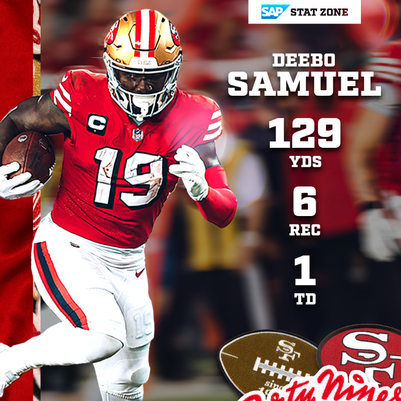 49ers's tweet photo. Deebo dominates 😤

@SAP stats and facts 👇