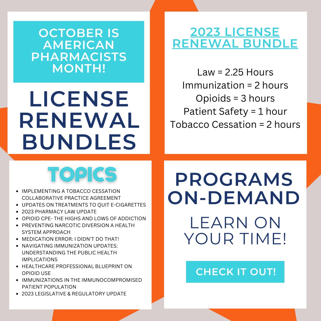 We've got deals for you to renew your license before October 31st! These License Renewal Bundles are a cost-effective way to get CE for your license renewal quickly. Registration opens on Monday, Sept. 25th. lecturepanda.com/r/Licensebundl…