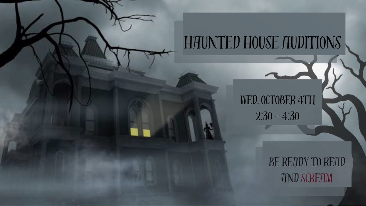 It’s that time of the year again🍂🎃👻 Time for Haunted House… This year’s theme is HAUNTED MANSION! If you have any questions see Mr. Orsett or contact an officer through remind!