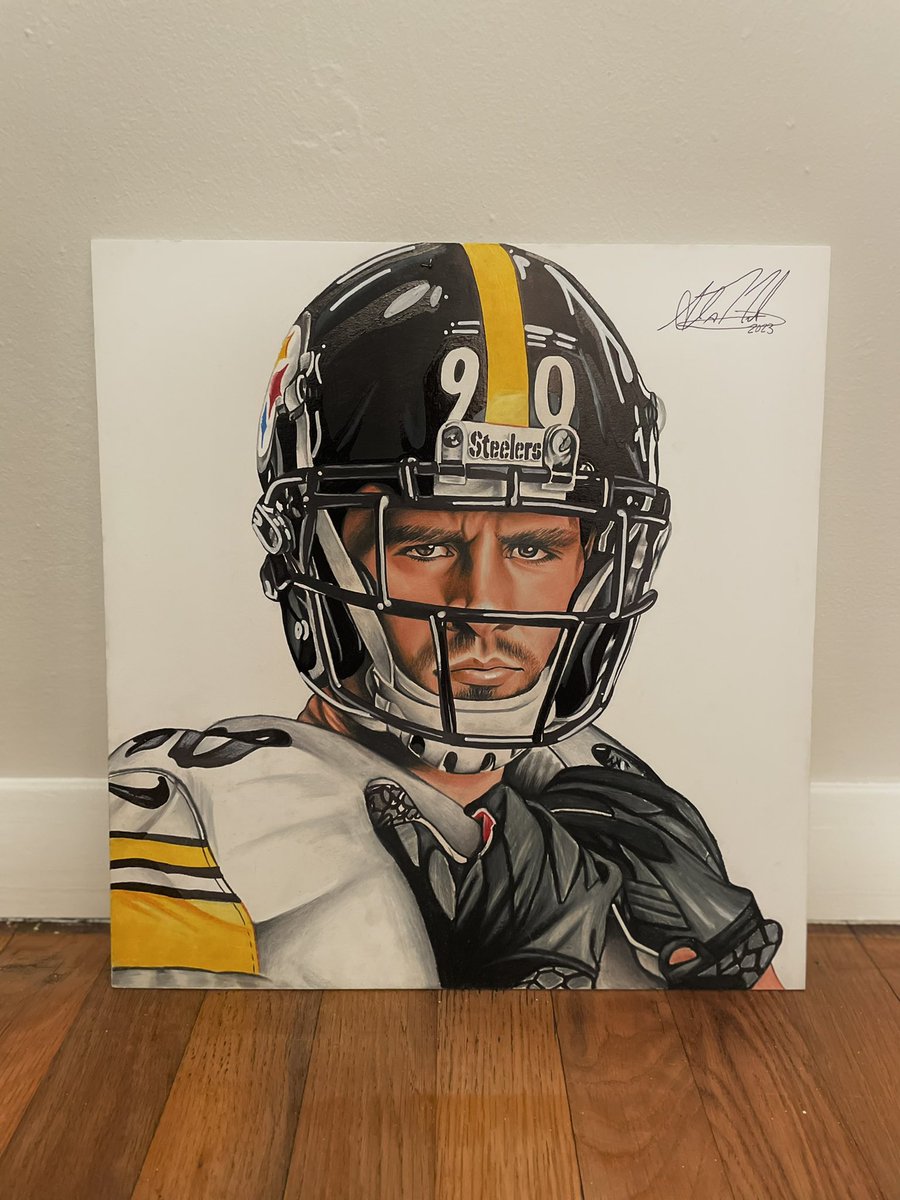 Had a blast doing this drawing of @_TJWatt for @Jerrythekid21 on @BSSAdvisors 

I think he liked it more than the @stoolpresidente drawing 🤦🏻😂

@BarstoolBigCat @AroundThe412 #ColoredPencil #PittsburghArtist