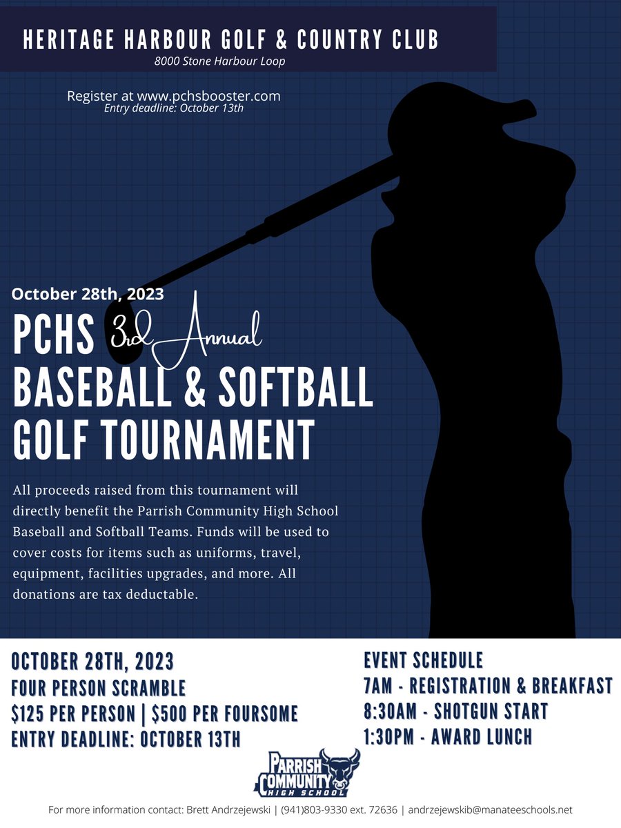 espivey02's tweet photo. We are looking for golfers and hole sponsors for our upcoming PCHS baseball and softball tourney. If interested go to our booster website to register. https://t.co/V8N2lqSflZ