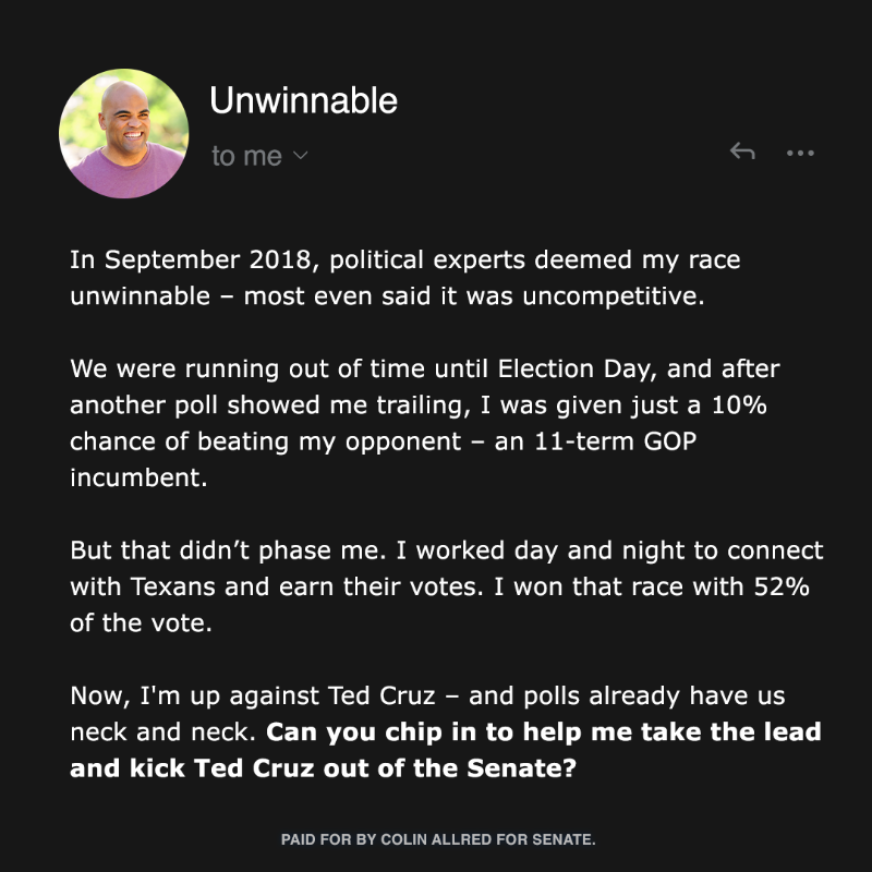 ColinAllredTX's tweet photo. Please read this:
