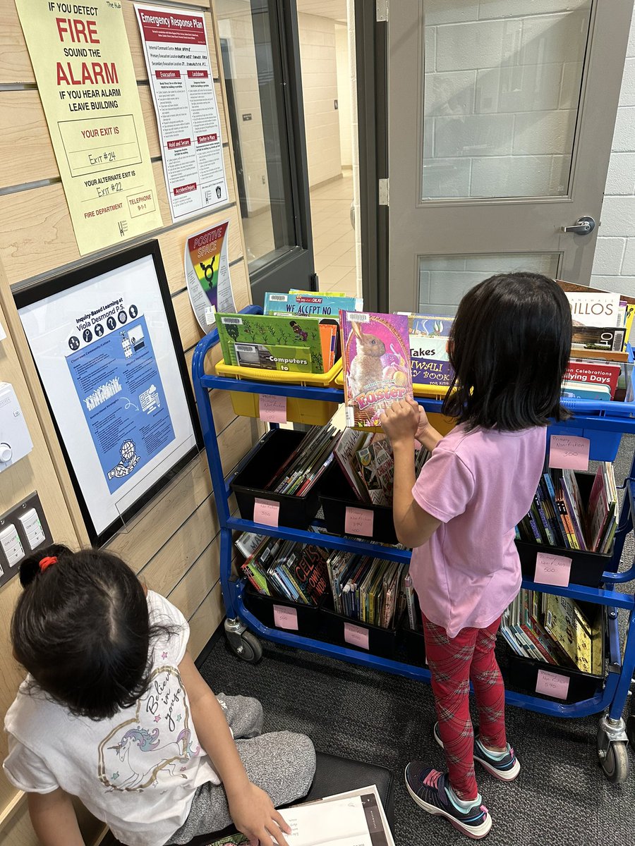 Today was our 2nd visit to the library! Students were so excited to sign out some more books! We found cozy spots in the library and started reading <a href="/DesmondHDSB/">Viola Desmond Public School</a>