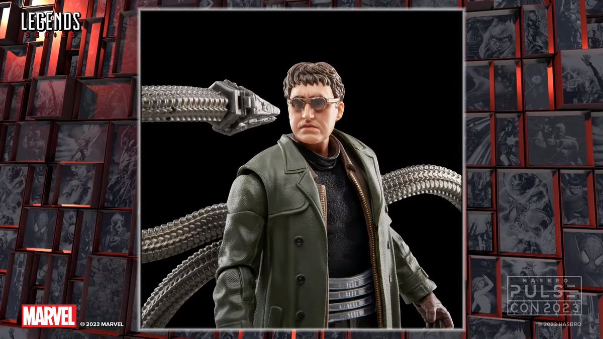 21CenturyMisfit's tweet image. I am BEYOND hyped for this Doc Ock Marvel Legends figure although I don&apos;t remember him having a shirt underneath the trench coats in Spider-Man 2 and this figure is being advertised as the SM 2 version
#HasbroPulse 
#HasbroPulseCon 
#HasbroPulseCon2023
