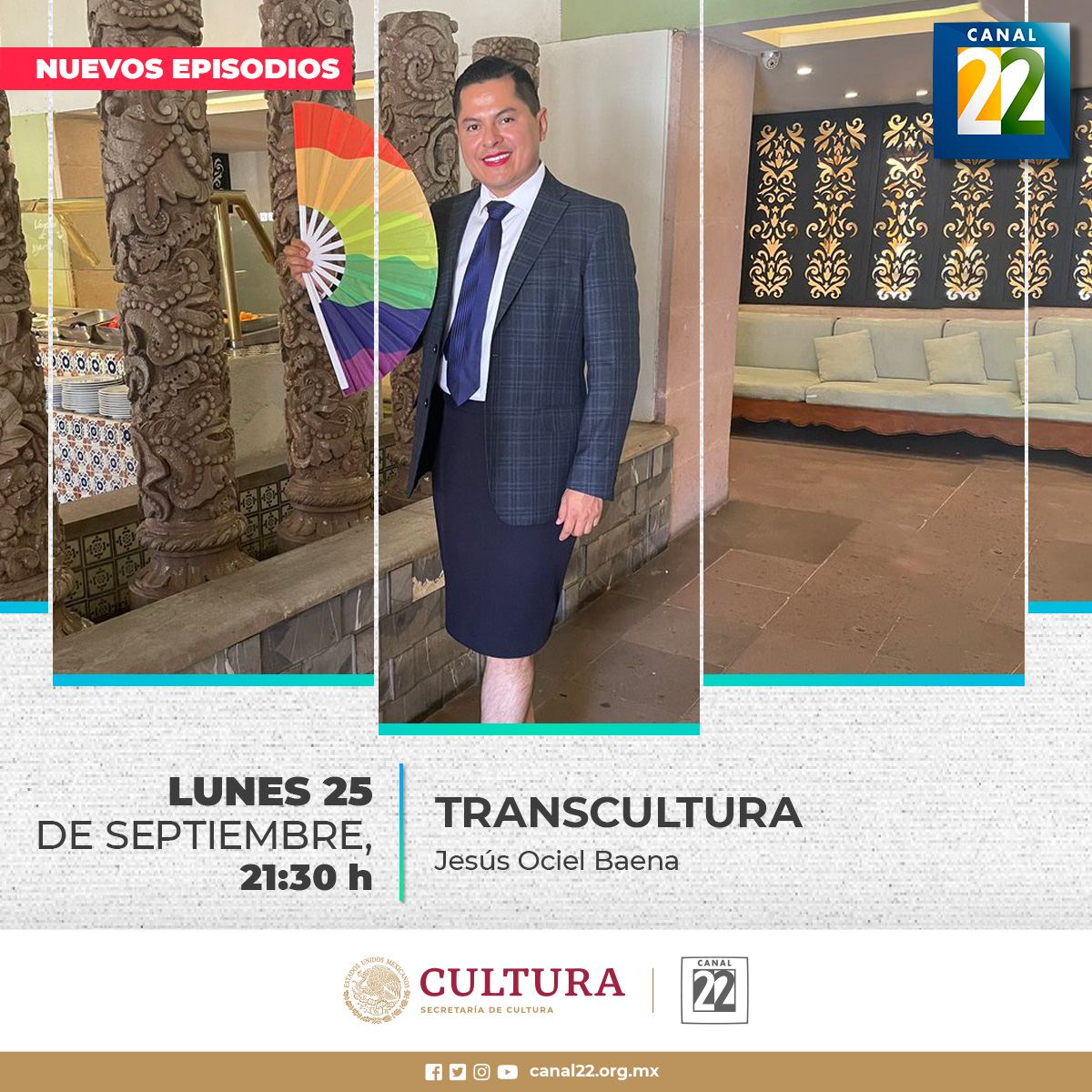 Canal22's tweet image. Disfruta de la programación del día de hoy:
📌#Marquesina
🕟19:00 h
📌#SeDicePorAhí
🕟19:30 h
📌#Transcultura
🕟 21:30 h
📌 #EstoEsÓpera
🕟22:30 h