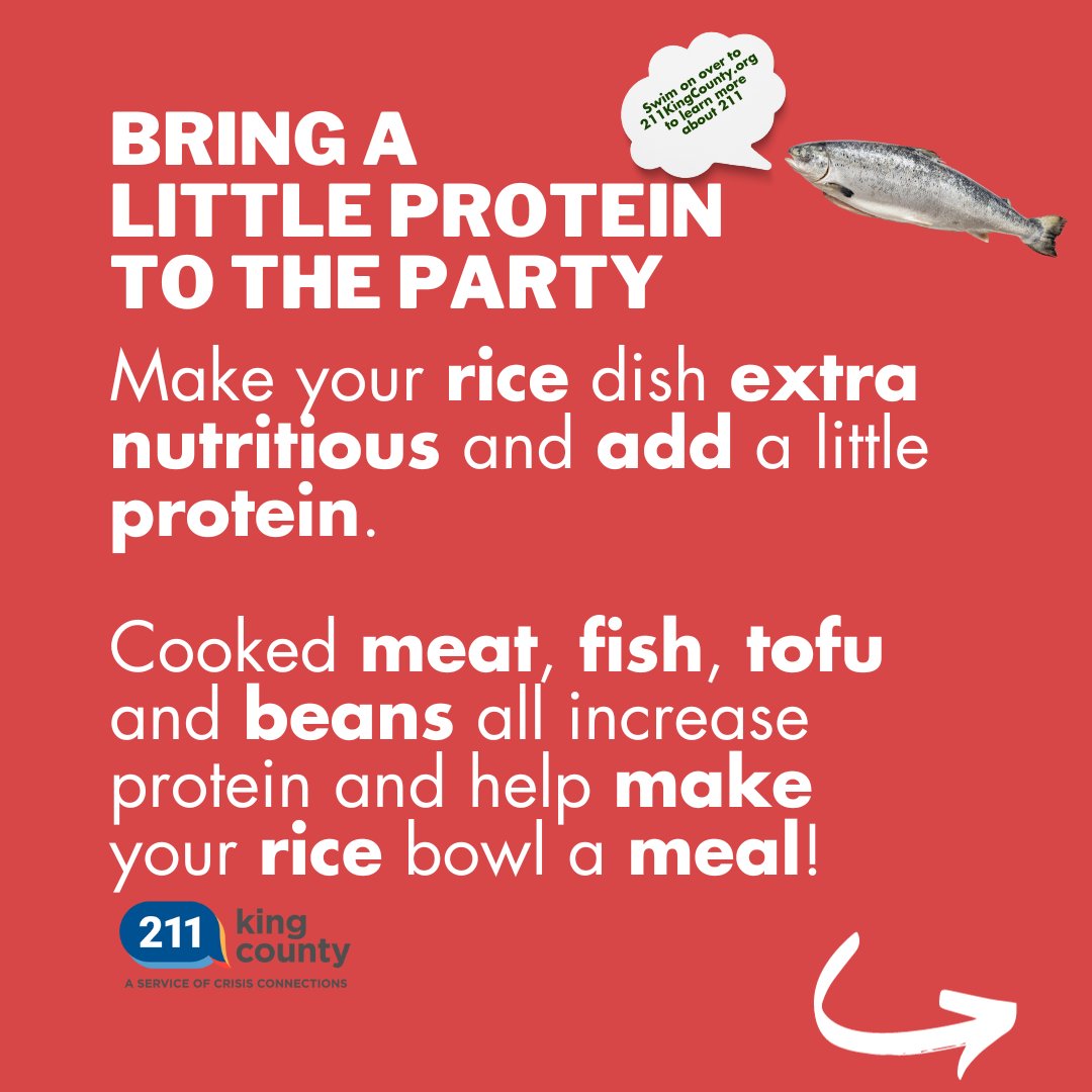 CrisisCXNs's tweet image. Rice is so nice when you need to stretch your food budget! Add the good stuff like broth, herbs + spices, veggies + protein for a quick, nutritious meal! 🍚🍄🥬🐟

Need a help with your #BasicFoodApplication?  Dial 211!
ow.ly/7E7y50POKYC

#basicfood #SNAPbenefits #ricebowl