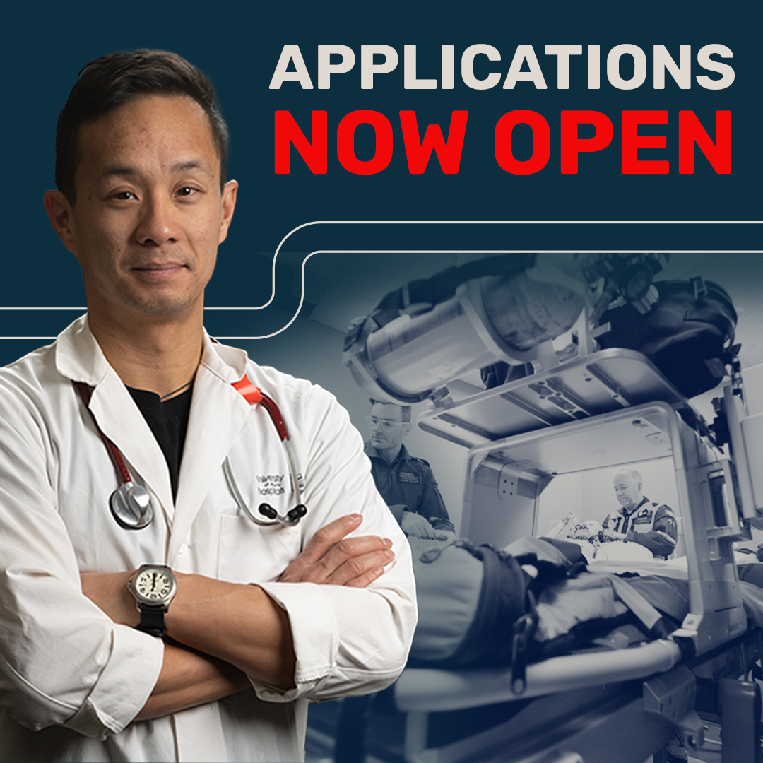 Applications are now OPEN! ⚕️

STARS offers a six to nine-month Prehospital and Transport Medicine Advanced Learning Program. 

Successful applicants will work alongside experienced pre-hospital clinicians. To learn more, visit: ow.ly/jGzb50PON8U