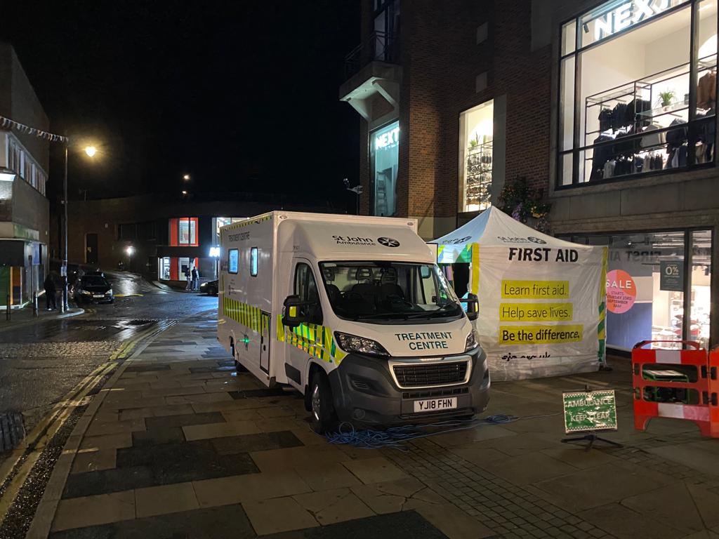 SJA South East - Night Time Economy (@sja_nte_south) on Twitter photo And we're off. #guildford volunteers are out in the town centre taking care of people on a night out.
Working in partnership with <a href="/SECAmbulance/">South East Coast Ambulance</a> <a href="/SurreyPolice/">Surrey Police</a> <a href="/AngelsGFD/">Street Angels GFD</a> <a href="/ExperienceGford/">Experience Guildford</a> <a href="/SurreyHeartland/">Surrey Heartlands Health and Care Partnership</a> <a href="/RoyalSurrey/">Royal Surrey</a> And we're off. #guildford volunteers are out in the town centre taking care of people on a night out.
Working in partnership with <a href="/SECAmbulance/">South East Coast Ambulance</a> <a href="/SurreyPolice/">Surrey Police</a> <a href="/AngelsGFD/">Street Angels GFD</a> <a href="/ExperienceGford/">Experience Guildford</a> <a href="/SurreyHeartland/">Surrey Heartlands Health and Care Partnership</a> <a href="/RoyalSurrey/">Royal Surrey</a>