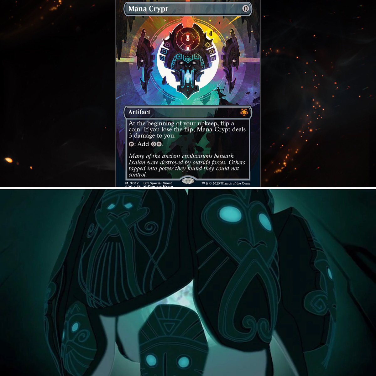 Lady_Dagmor's tweet photo. Am I the only one who noticed this? 100% reminds me of the Heart of Atlantis. #MagicConVegas #magicconlasvegas #manacrypt #journeytoatlantis #mtg #lostcavernsofixalan https://t.co/w6E7y4Krgl
