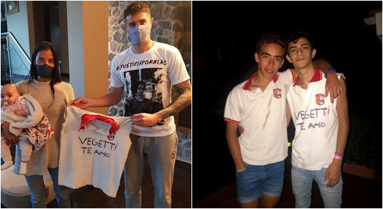 Blas era torcedor do Belgrano e fã do goleador. No período em que esteve no time cordobés, Vegetti recebeu das mãos de Soledad Laciar, mãe de Blas, uma camisa escrita "Vegetti te amo". O atacante passou usar outra camiseta que dizia #JusticiaPorBlas com o rosto do adolescente.