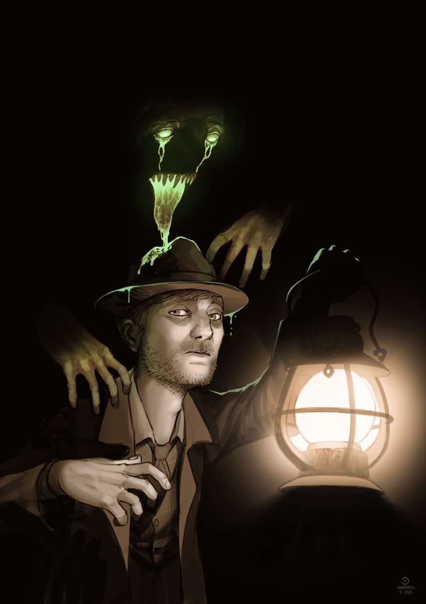 oabnormal's tweet image. Today's ART CHALLENGE: ECTOPLASM
Done over at twitch.tv/oabnormal I had a lot of fun playing around with the darkness on this one. Didn't really know how it was going to turn out until the very end of the stream.
Next week's topic: "The Color Out of Space". Join us!