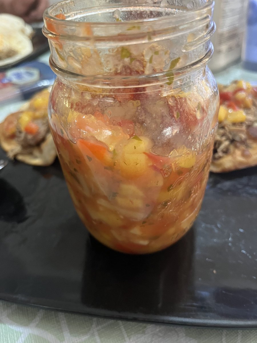 CastRedhead's tweet image. From scratch pork carnitas with homemade pineapple mango salsa for dinner tonight!