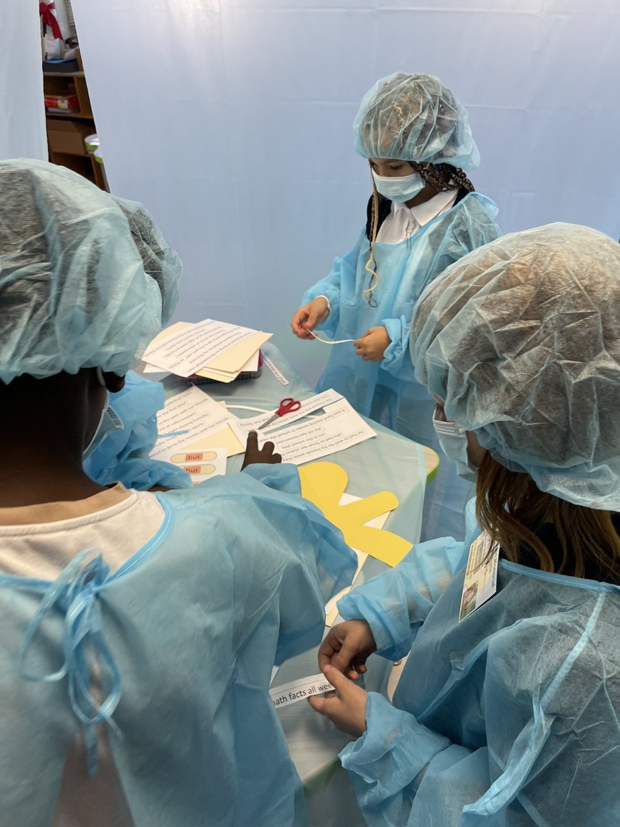 Today we transformed our classroom into a hospital and became Surgeons! Using what we know about Themes, Conjunctions, and Verb Tense to work on our patient! @APSDeerwood #atlantpubicschools