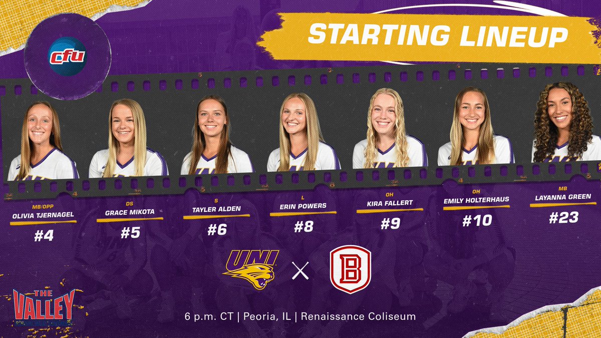 UNIVolleyball's tweet photo. Getting connected to the power of service! @CFUNews brings you tonight's UNI starting lineup for the MVC opener against Bradley!
#EverLoyal #1UI https://t.co/qdlnWrCRN2