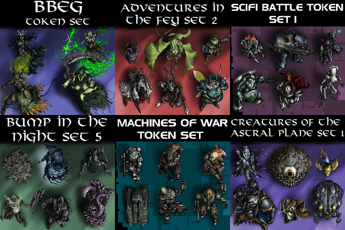 No matter which VTT you use to run your favorite ttrpg game, I've got a massive collection of creature tokens ready to help bring your encounters to life! Just follow the link below to see all the sets I have to offer. 

davidnorthillustration.com/vtttokens

#dnd #pathfinder