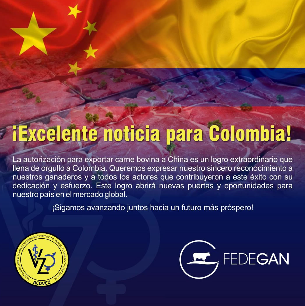 Colombia exportará ganado a China.
Nos enorgullece este logro para el sector ganadero Colombiano.

#soyganadero
#ganaderiacolombiana #ganaderiasostenible #ganaderia #bovinoscolombia #colombia #campocolombiano #acovez #fedegan #produccionanimal #carnecolombianaenchina @fedegan_col