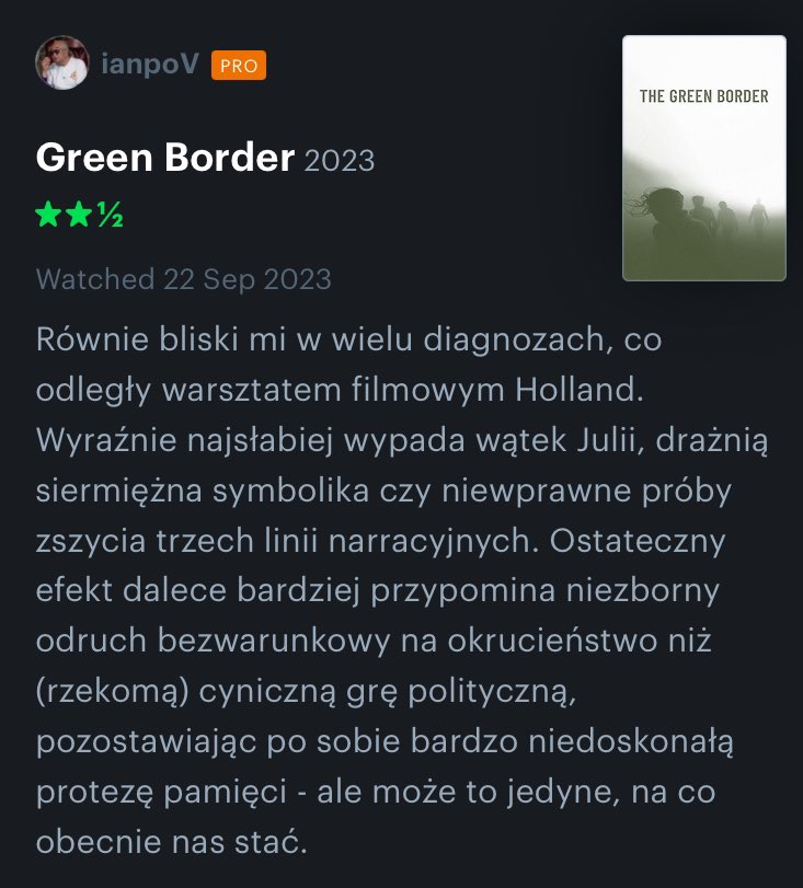 _ianpoV's tweet photo. #kinówka
#ZielonaGranica #TheGreenBorder #UkrytaSieć https://t.co/mBTT6NPWd8